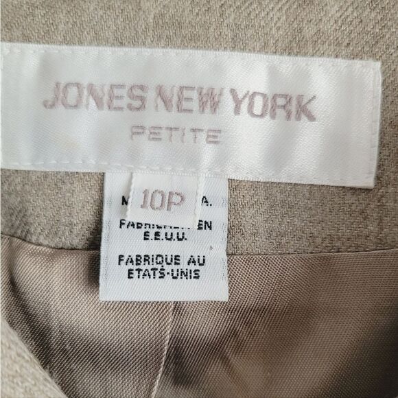 Jones New York Tan Wool Blazer Size 10P - Picture 12 of 13